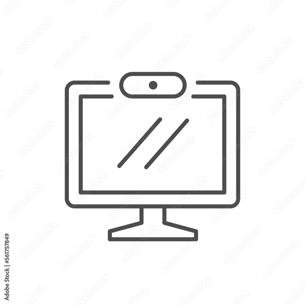 Computer monitor line outline icon Computer monitor line outline icon