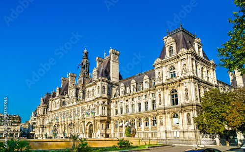 City Hall or Hotel de Ville in Paris, the capital of France