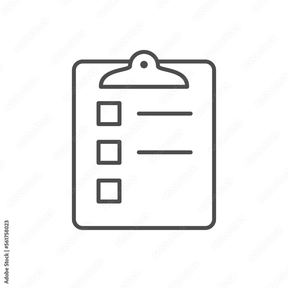 Clipboard with list line icon Clipboard with list line icon