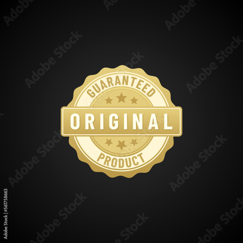 original product label or original product stamp vector on black background. original product label for packaging. Best original product label or stamp is useful for proving the authenticity of item