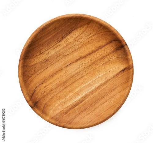 blank mock up empty wood bowl or dish plate isolated on white background. mock up empty wooden plate isolated 