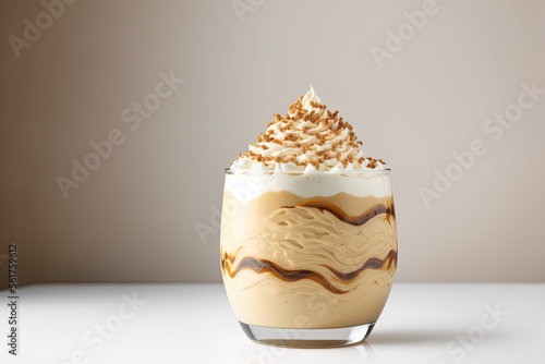 Obraz na płótnie Whipped instant coffee or dalgona coffee recent craze in food and drink