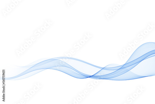 Abstract background blue wavy lines, transparent wave flow.