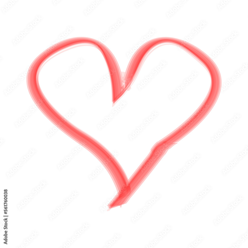Heart icon. Decorative design element for Valentine's Day. Symbol of love on white background. Brush shape of heart Vector Heart icon. Decorative design element for Valentine's Day. Symbol of love on white background. Brush shape of heart Vector