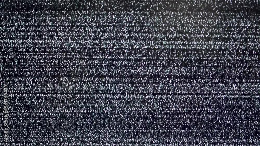 Noise Effects on the Screen of Old Vintage Analog TV. Television VFX