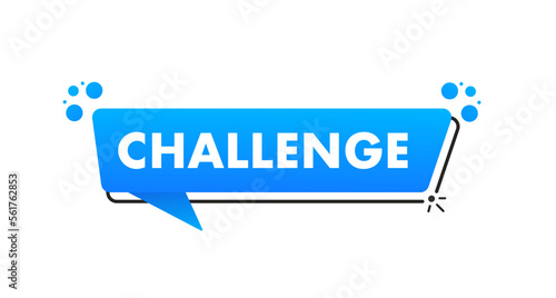 Challenge. Chat tip banner. Language hint. Great text for promotion. Banner in social networks. Vector illustration