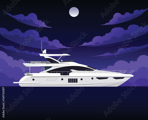 boat sea yacht ship cruise water travel luxury ocean vessel nautical sailing vacation ferry transport motorboat boating vector © Rupa Rasa