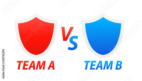 Scoreboard versus team A vs team B for sport lower third. Vs battle lower third, scoreboard team a versus team b, red and blue, elegant for duel sport, competition. Vector illustration