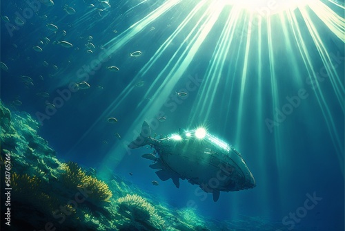 水中 光 海底 魚 海 太陽 深海 泡 海藻 洞窟 青