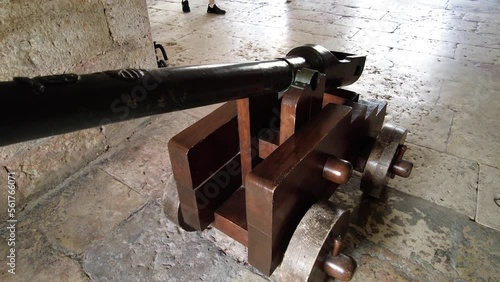 Close Up Detail Of An Ancient Cannon In Belem Tower, Lisbon, Portugal