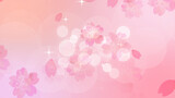 桜とキラキラ十字光のアブストラクトピンク背景