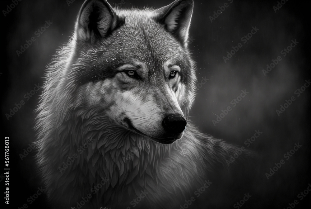 epic misty wolf in forest background,generative ai. epic misty wolf in forest background,generative ai.