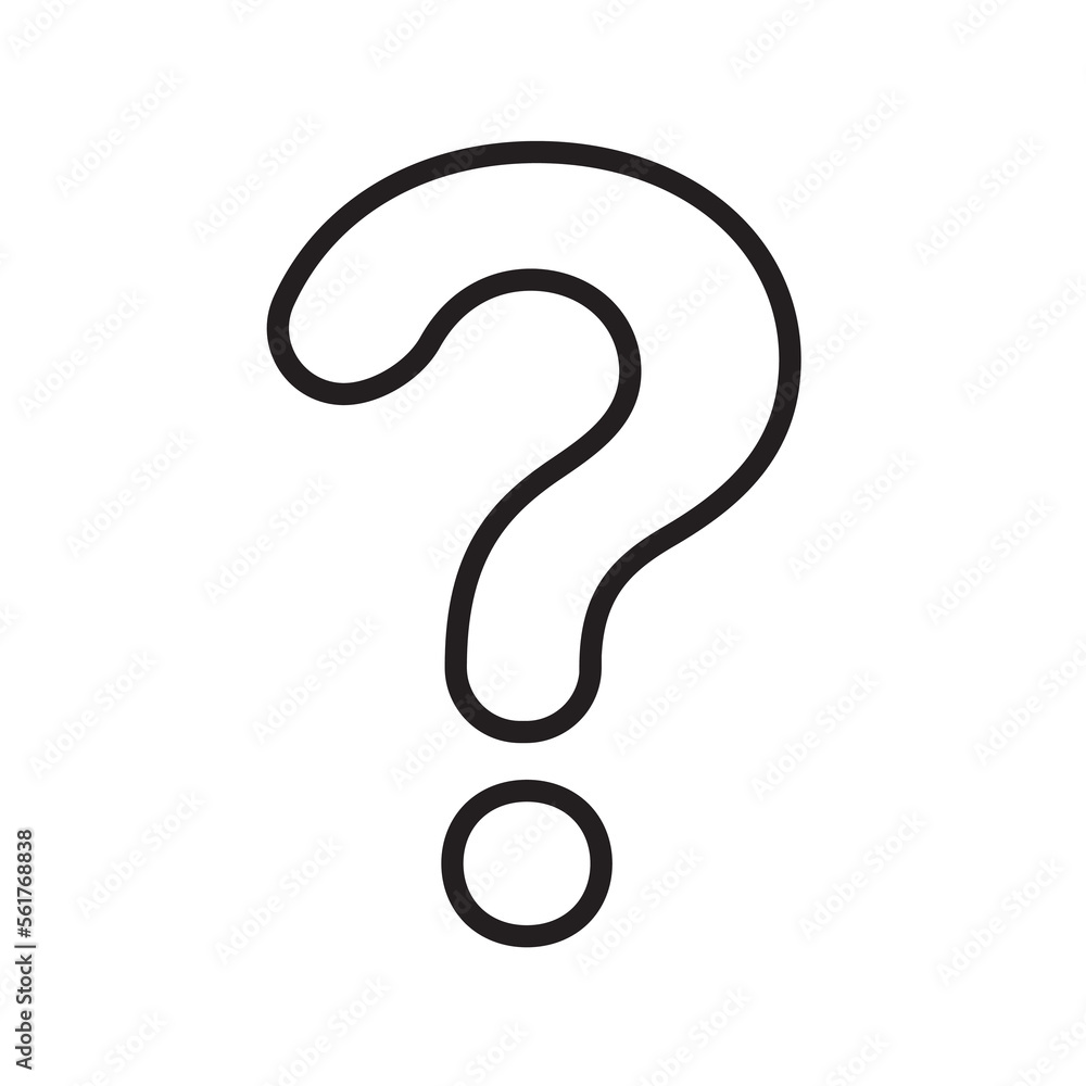 Outline question mark Icon isolated flat design vector illustration.