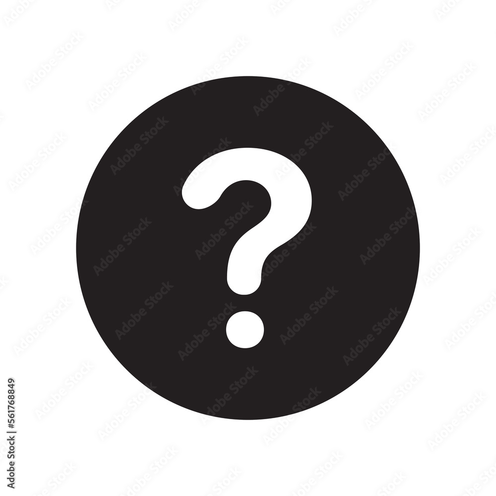 Question mark Icon in round black background isolated flat design vector illustration. Question mark Icon in round black background isolated flat design vector illustration.