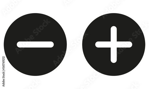 plus and minus signs vector icons set
