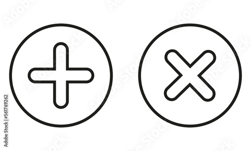 plus and minus signs vector icons set