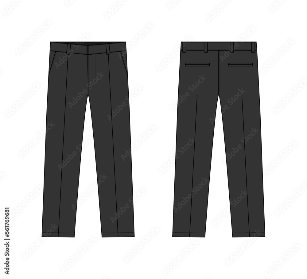 Suit pants vector template illustration | black Suit pants vector template illustration | black