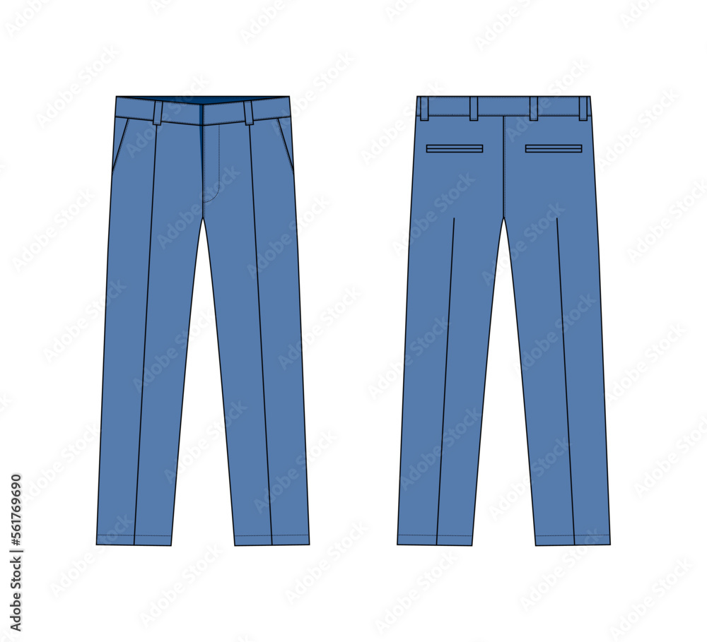 Suit pants vector template illustration | blue Suit pants vector template illustration | blue