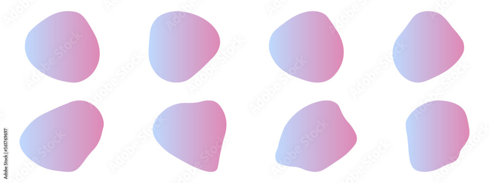 Organic blobs set icon. Random shapes cube drop Organic blobs set icon. Random shapes cube drop
