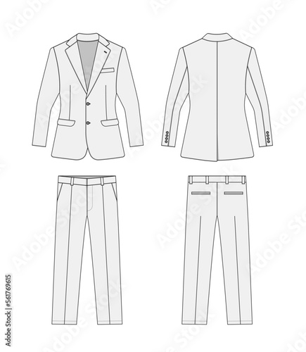 2 piece suits  vector template illustration | white
