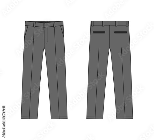 Suit  pants vector template illustration | gray
