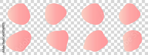 Organic blobs set icon. Random shapes cube drop