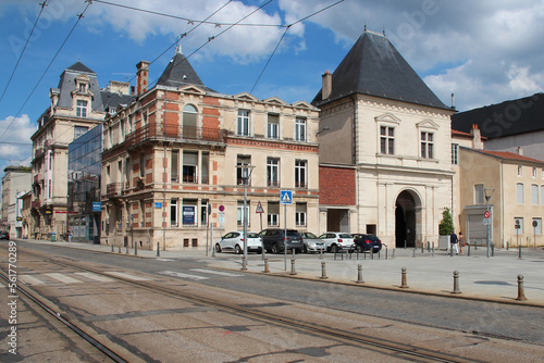 square and old flat buildings in nancy (france)