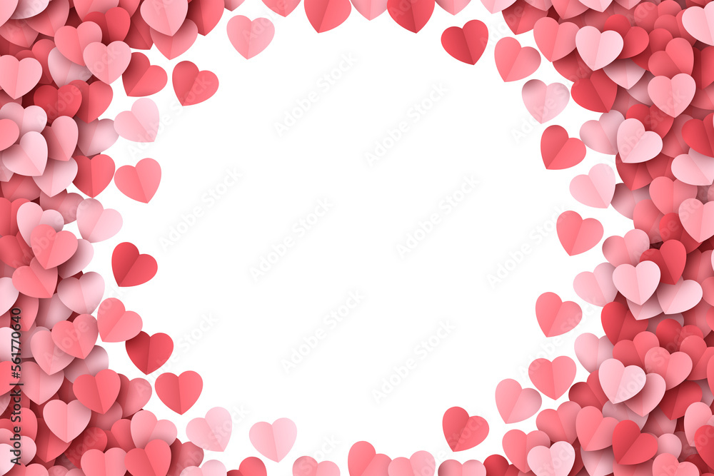 Scattered Papercut Hearts Confetti Valentine's Day Abstract Isolated Round Frame. 14 February Love Background. PNG Design Element Scattered Papercut Hearts Confetti Valentine's Day Abstract Isolated Round Frame. 14 February Love Background. PNG Design Element