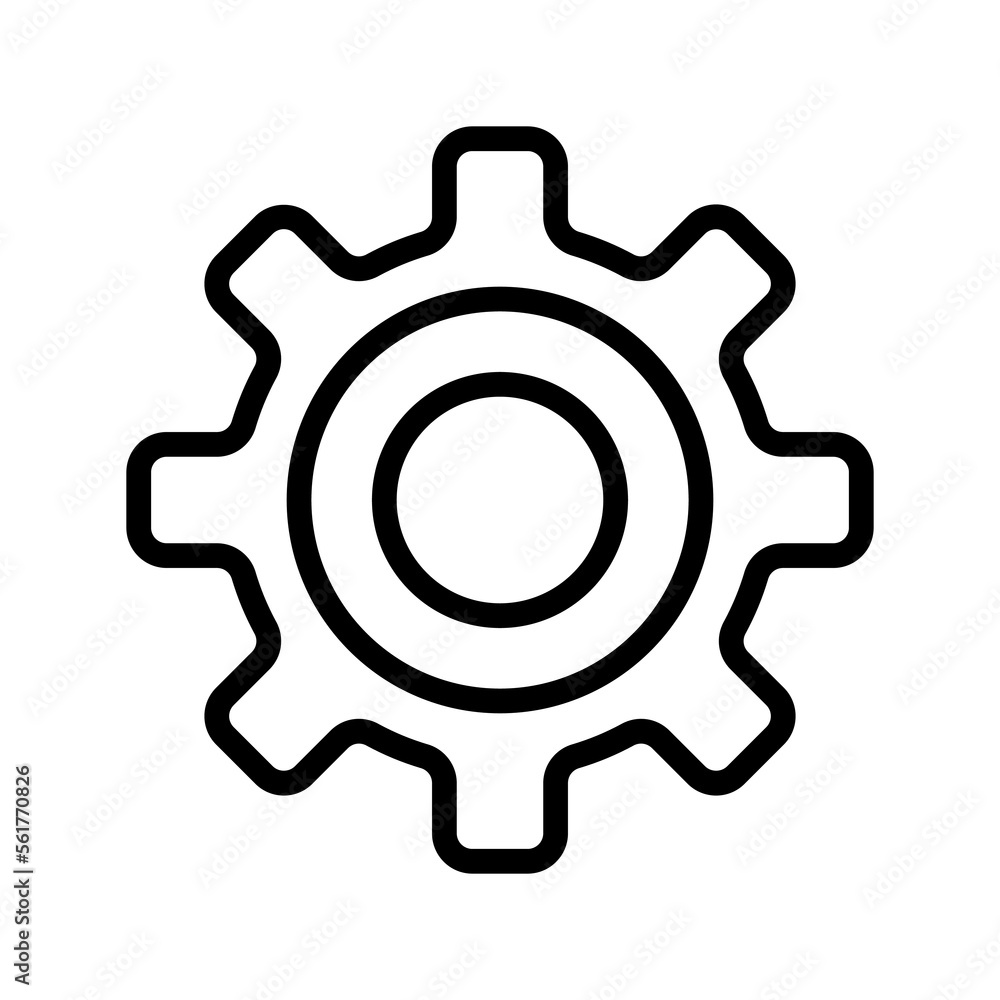 Settings line icon. Key, mechanism, settings, options, builder, research, fix, tune, sort. The concept of parameters. Vector black line icon on white background