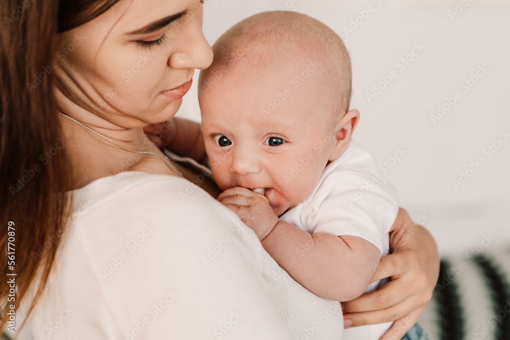 Little boy funny cute child baby, mother hold comforting the child, soothes lulling the crying kid. Playful toddler with bulging eyes, making faces grimaces. Happy childhood, family concept
Little boy funny cute child baby, mother hold comforting the child, soothes lulling the crying kid. Playful toddler with bulging eyes, making faces grimaces. Happy childhood, family concept