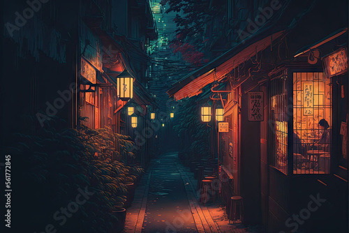 Lofi tokyo street at night