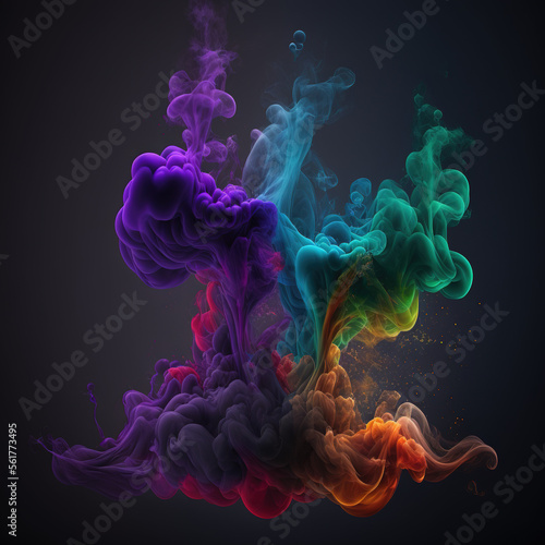 Artistic Smoke Colors Backgrounds.Generative AI