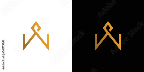 Modern and elegant W logo design photo