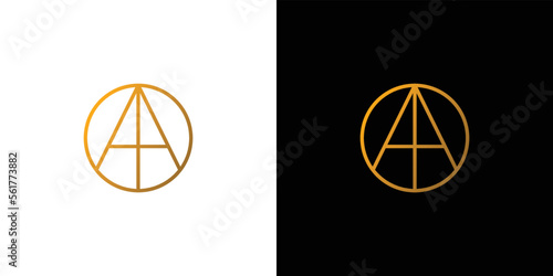 Modern and minimalist round AA logo design