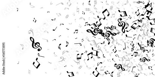 Music notes flying vector design. Melody notation