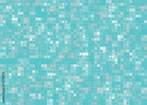 abstract pixel vector background in turquoise and white tones