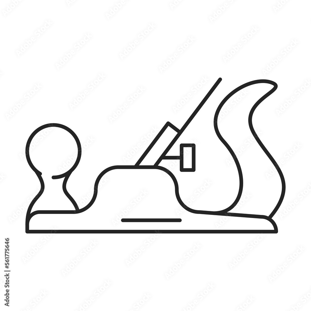 Plane tool icon vector isolated. Line symbol of a tool for a wood. Carpentry equipment. Plane tool icon vector isolated. Line symbol of a tool for a wood. Carpentry equipment.
