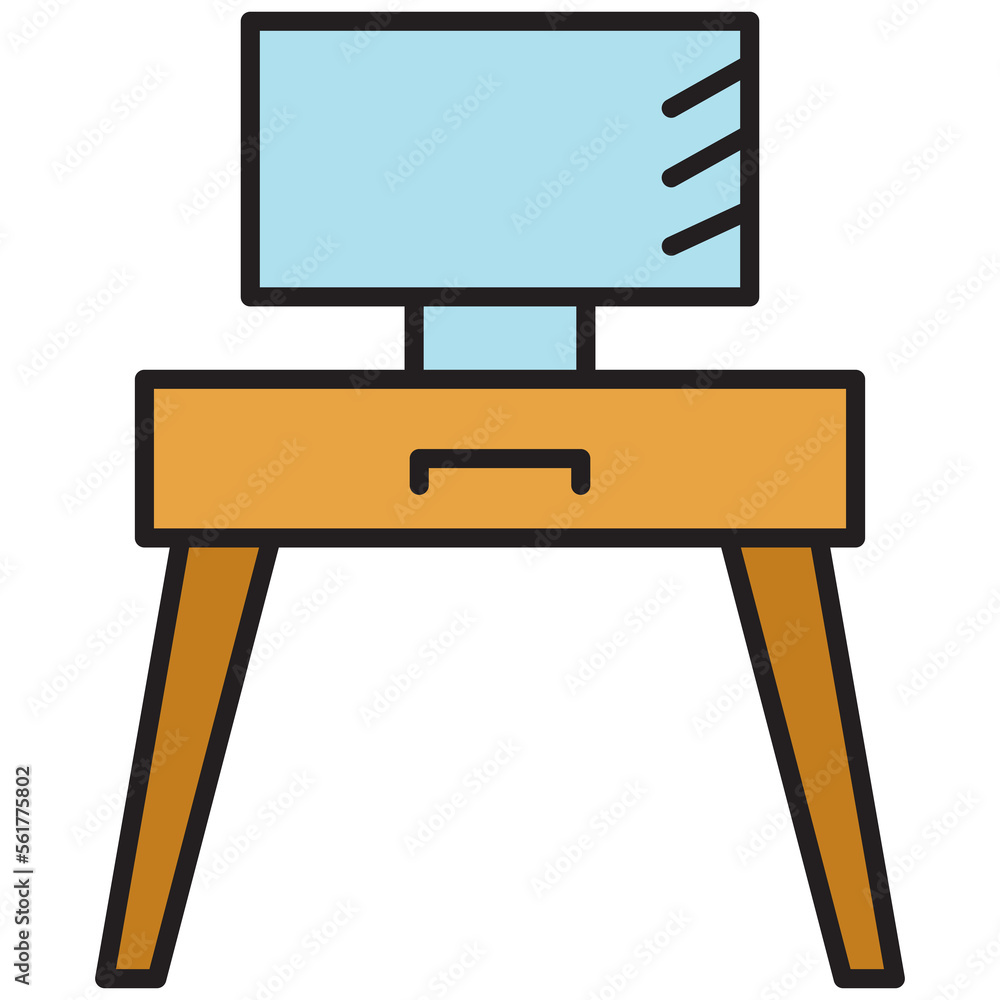 Fototapeta premium Television on Table Icon 
