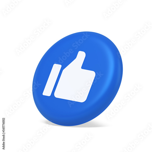 Thumb up like cool button cyberspace approve acceptance communication 3d isometric realistic icon