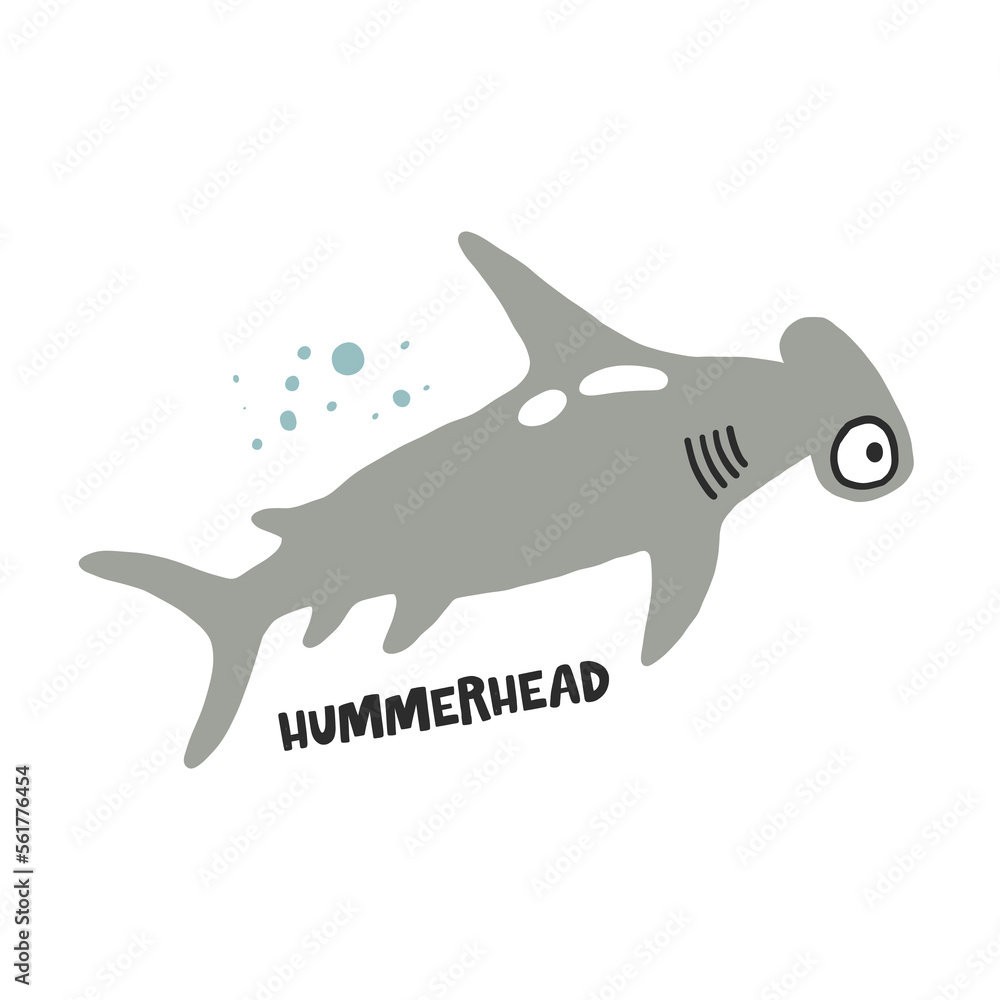 Obraz premium Hand drawn vector cartoon illustration for kids. Amusing Sea Animal