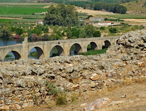 Roman bridge in Medellin, Extremadura - Spain