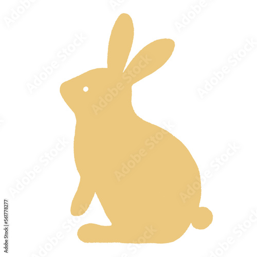やや上向いてる横から見た野うさぎのシルエットイラスト