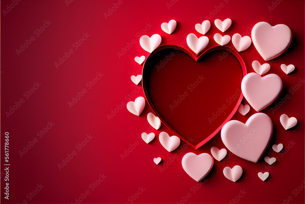 Valentine's day special wallpapers | Happy Valentine's Day | Ai Generative | Copy Space | Backgrounds | Ai generated hearts