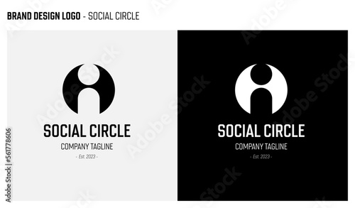 Minimal Brand design. Logo inCircle with human symbol.