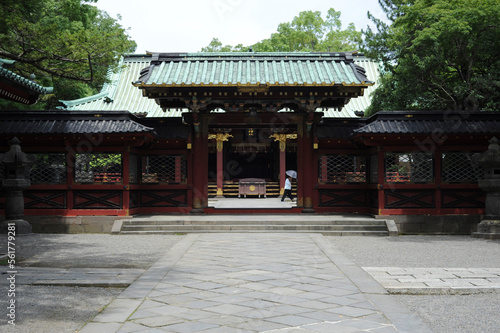 View of Nezu Shrine by trees photo