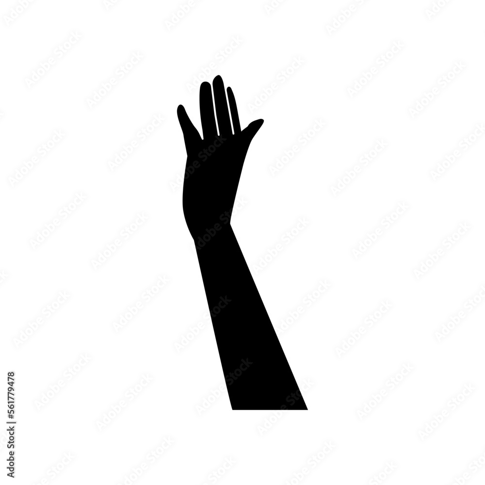 Raised hands icon vector. Hands up illustration sign. palm symbol or logo. Raised hands icon vector. Hands up illustration sign. palm symbol or logo.