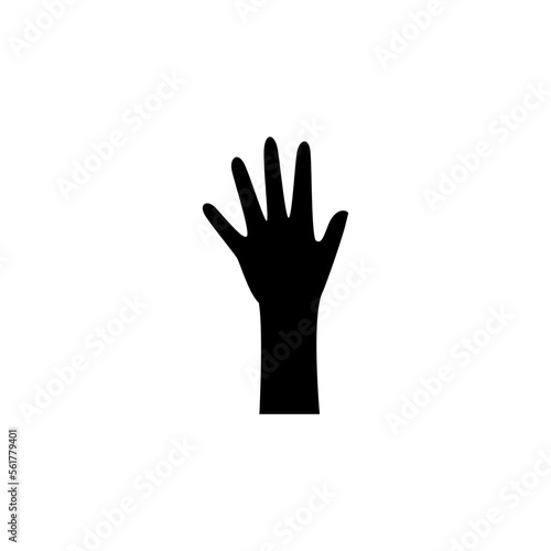 Raised hands icon vector. Hands up illustration sign. palm symbol or logo.