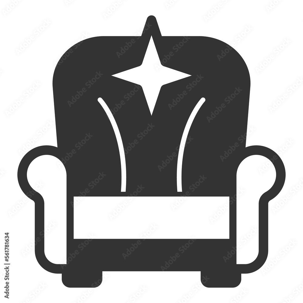 Cleaned chair - icon, illustration on white background, glyph style