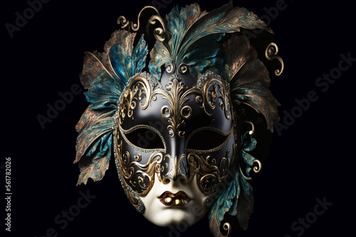 Isolated ornate carnival mask on a black background © ImageDesign