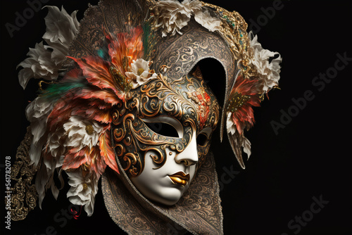 Carnival mask isolated on black background